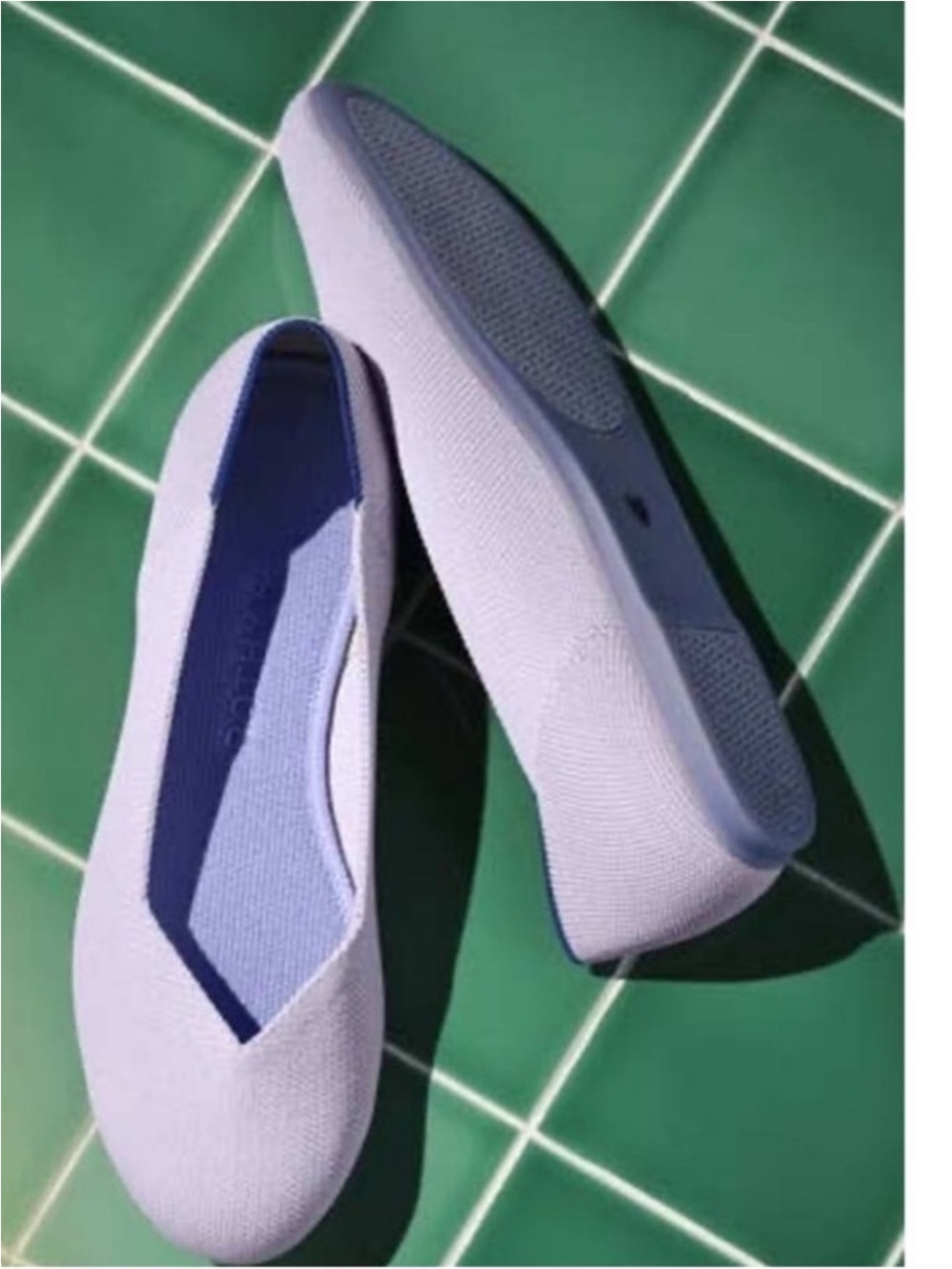 Rothy's Light Gray Knit Ballet Flats